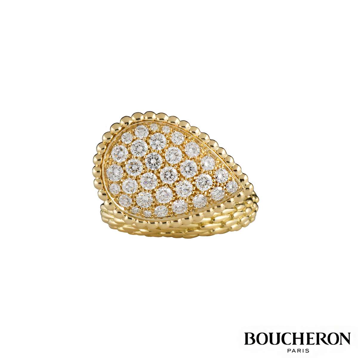 Boucheron Serpent Boheme Yellow Gold Diamond Ring 1.27ct G/VS | Rich